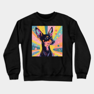 Manchester Terrier in 70's Crewneck Sweatshirt